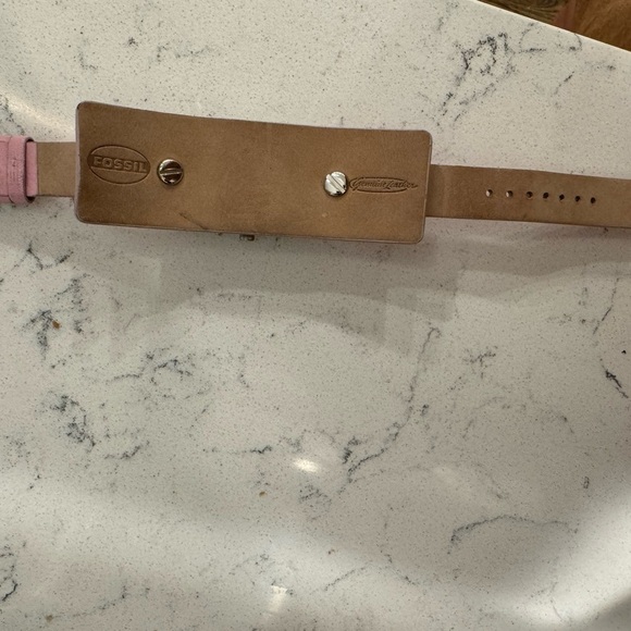 Vintage Fossil JR8295 Big Tic Watch Women Pink leather Band 32mm - Picture 6 of 8